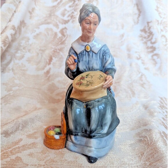 Royal Doulton Other - Vintage 1979 Royal Doulton Porcelain Grandma 7.5' Figurine Embroidering HN2855